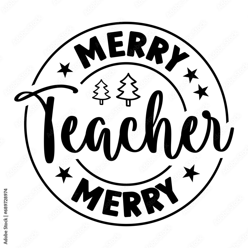 Merry Teacher SVG