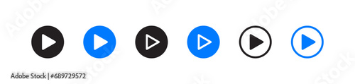 Free Download Play button icon set. Media player icon sign. Vector EPS 10 - GFXLoad