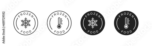 Frozen food icon, symbol, badge set. Vector EPS 10
