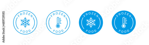 Frozen food icon, symbol, badge set. Vector EPS 10 photo