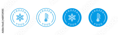Frozen food icon, symbol, badge set. Vector EPS 10