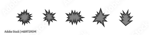 explosive collision set. Boom, pop art, comic explsion icon set. Vector EPS 10