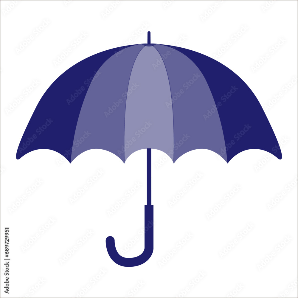 Vector Illustration. Blue umbrella icon. Blue umbrella isolated on white background. Cartoon style. Vector Illustration. Blue umbrella icon. Blue umbrella isolated on white background. Cartoon style.