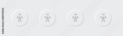 Phone network icon set. 2g, 3g, 4g, 5g. Vector EPS 10