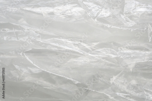 transparent plastic bag texture on white background
