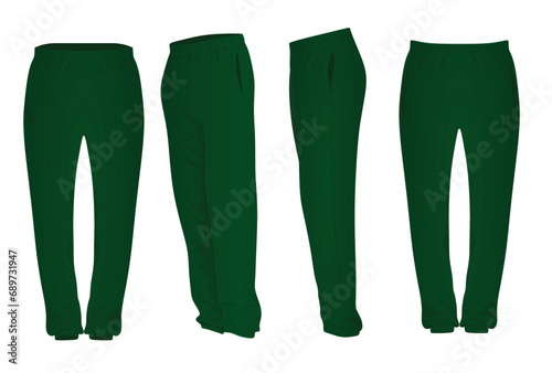 Green  tracksuit bottoms vector illustration