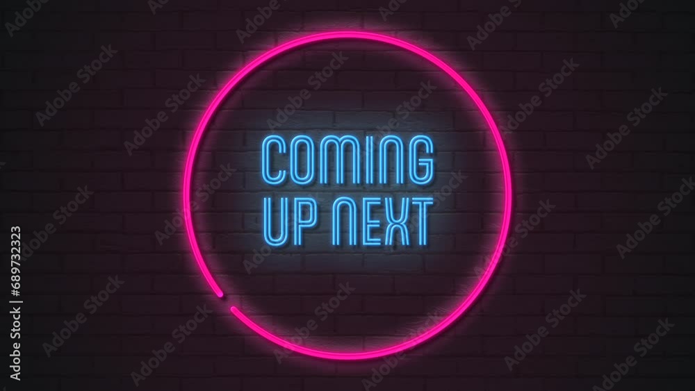 Coming Up Next Retro Neon Banner Loop Coming Up Next Retro Neon Banner Loop
