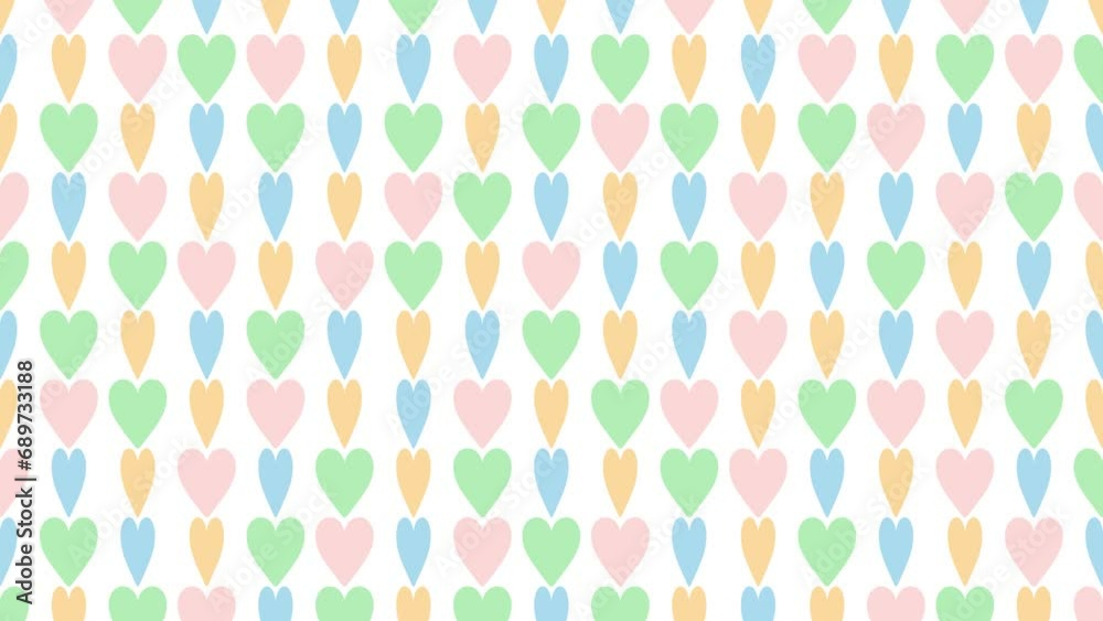 custom made wallpaper toronto digital回転するハートパターン背景素材（パステルカラー）6秒ループ