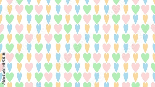 Wallpaper Mural 回転するハートパターン背景素材（パステルカラー）6秒ループ Torontodigital.ca
