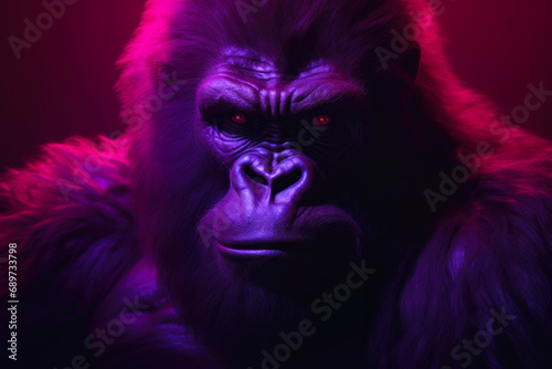 Ethereal Gorilla Essence in Purple Splendor © Andrii 