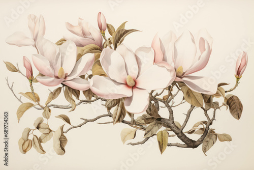 Magnolia spring floral plant blossom nature flowers pink background tree blooming