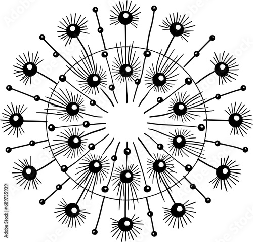 Healthcare Virus Vintage Outline Icon In Hand-drawn Style