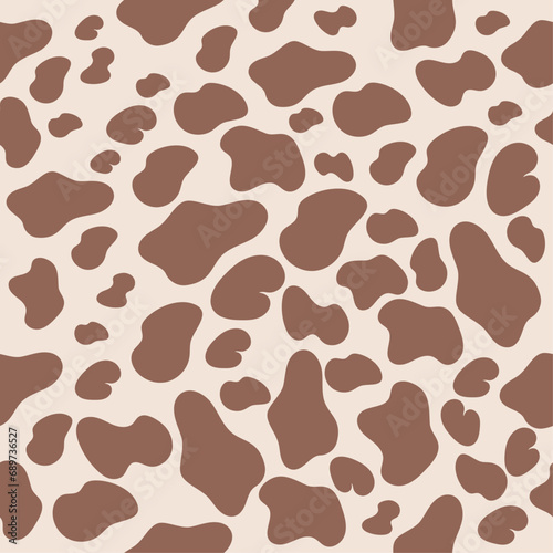 Brown cow skin seamless pattern