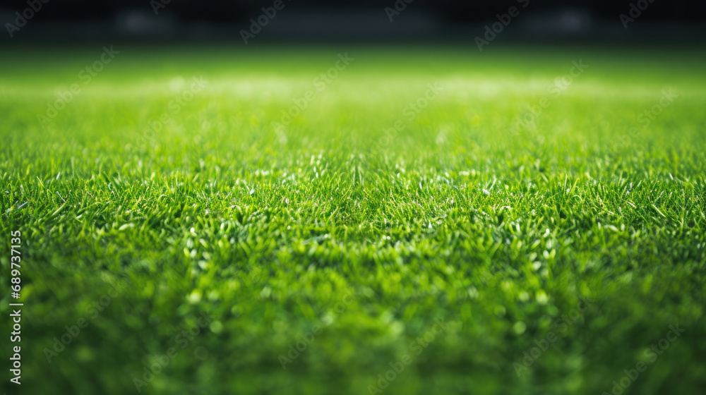 Stadium Grass Perspective: Vibrant Soccer Field Ground View