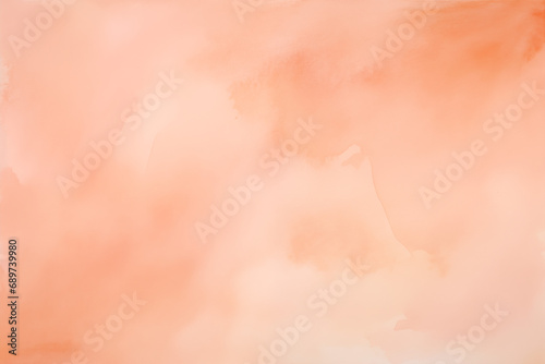 Soft coral watercolor background with subtle washes and blends. Peach Fuzz – color of the year 2024. Perfect for design, background, or print photo