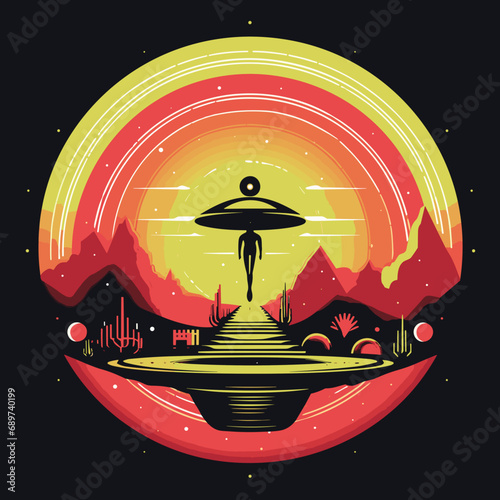 Space T-Shirt Design High-Resolution Vector