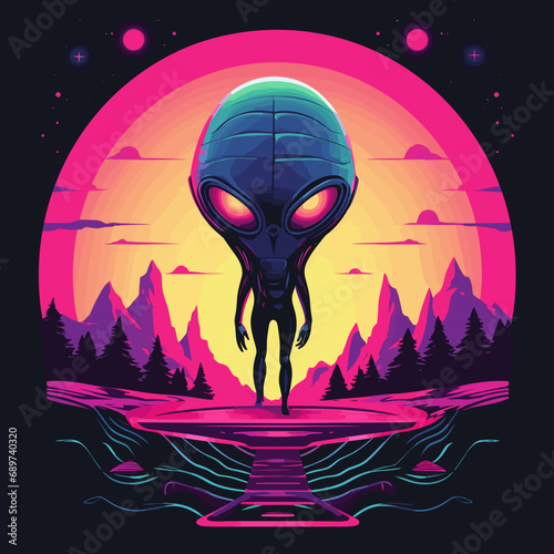 Space T-Shirt Design High-Resolution Vector