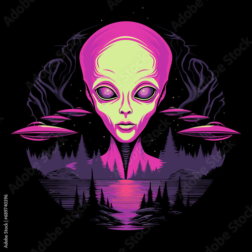 Space T-Shirt Design High-Resolution Vector