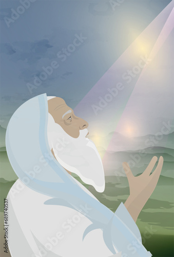 Bible illustrations vector. Torah. Abraham. 