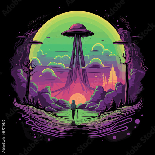 Space T-Shirt Design High-Resolution Vector