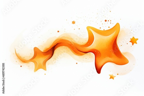 Stardust Whispers: Gold and Orange Galaxy Watercolor Stars Splashes Background, a Cosmic Ballet of Elegance