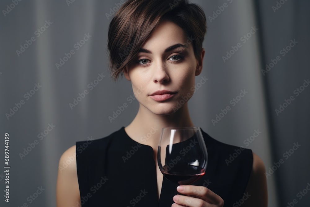 In the dim light, a sommelier's hand cradles a wine glass, evoking a sense of refined pleasure