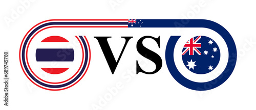 concept between thailand vs australia. vector illustration isolated on white background