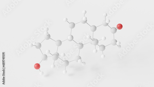 dihydrotestosterone molecule 3d, molecular structure, ball and stick model, structural chemical formula androstanolone photo