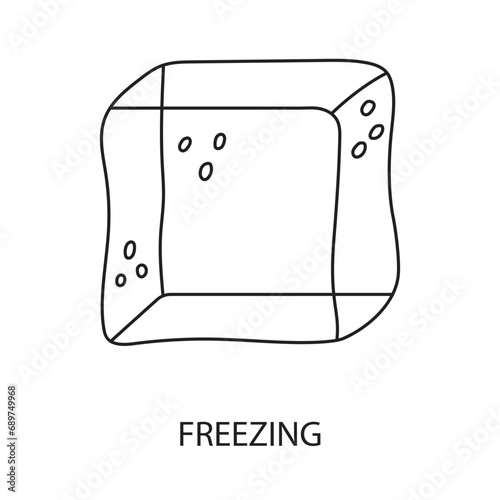 Freezing line vector for food packaging, ice cube illustration