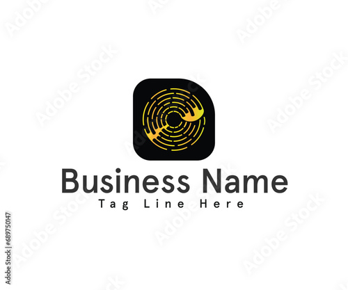 Line art iconic business logo, Finger icon business logo, Company logo, 