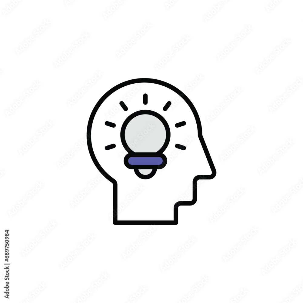 Thinking icon design with white background stock illustration Thinking icon design with white background stock illustration