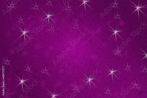 Christmas or New Year Purple Background with silver stars and copy space