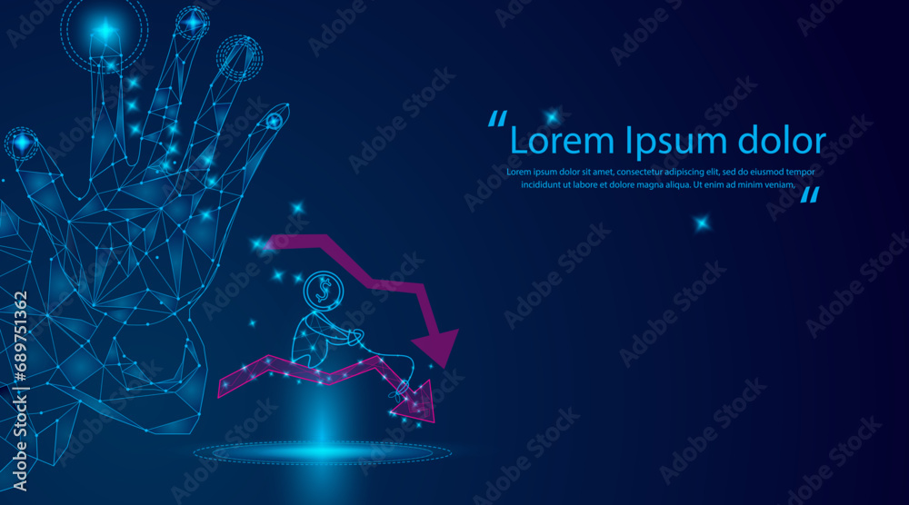 Abstract connected dots and lines chart hand background for Business finance, stock, market, forex trading, and bitcoin chart investment concept background. downtrend and bearish. Vector illustration Abstract connected dots and lines chart hand background for Business finance, stock, market, forex trading, and bitcoin chart investment concept background. downtrend and bearish. Vector illustration