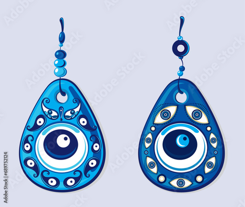 Vector graphic of a Turkish nazar or amulet to protect from the evil eye