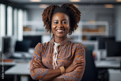 Fototapeta Naklejka Na Ścianę i Meble -  Smiling confident professional middle aged business woman corporate leader, happy mature female executive, lady manager standing in office looking at camera, portrait.