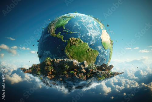 Green planet Earth, concept of ecology and renewable energy © Michael