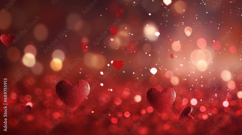 valentine's day heart background Red hearts and pink hearts valentine greeting card design