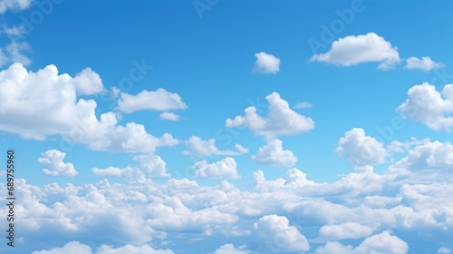 white cartoon clouds blue sky background