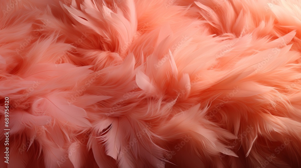 Fur background in Peach Fuzz shade, fluffy splash banner with space for text. Concept: Delicate color of the year for design and cover. Fur background in Peach Fuzz shade, fluffy splash banner with space for text. Concept: Delicate color of the year for design and cover.
