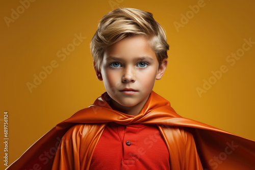 Small boy in a superhero costume