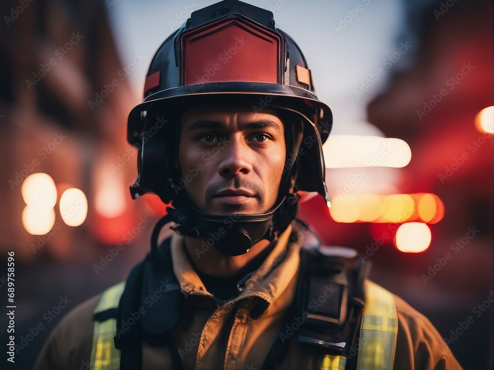 portrait of firefighter, isolated white and blurry background
portrait of firefighter, isolated white and blurry background