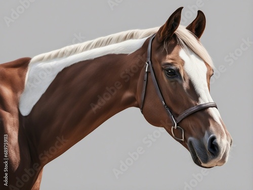 portrait of male horse, isolated white background   © abu