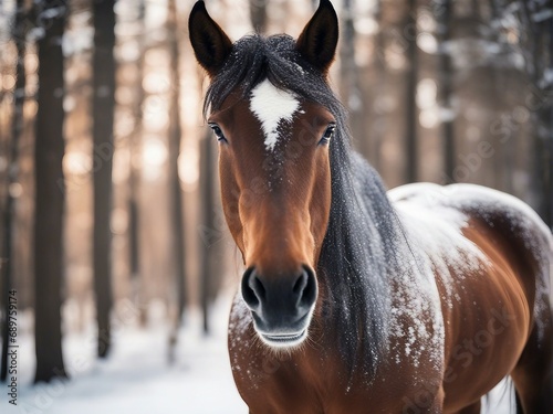 portrait of male horse, isolated white background