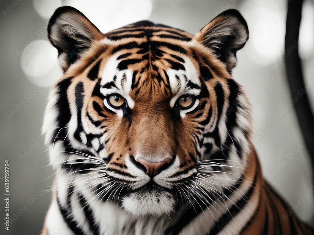 portrait of tiger, isolated white background
portrait of tiger, isolated white background
