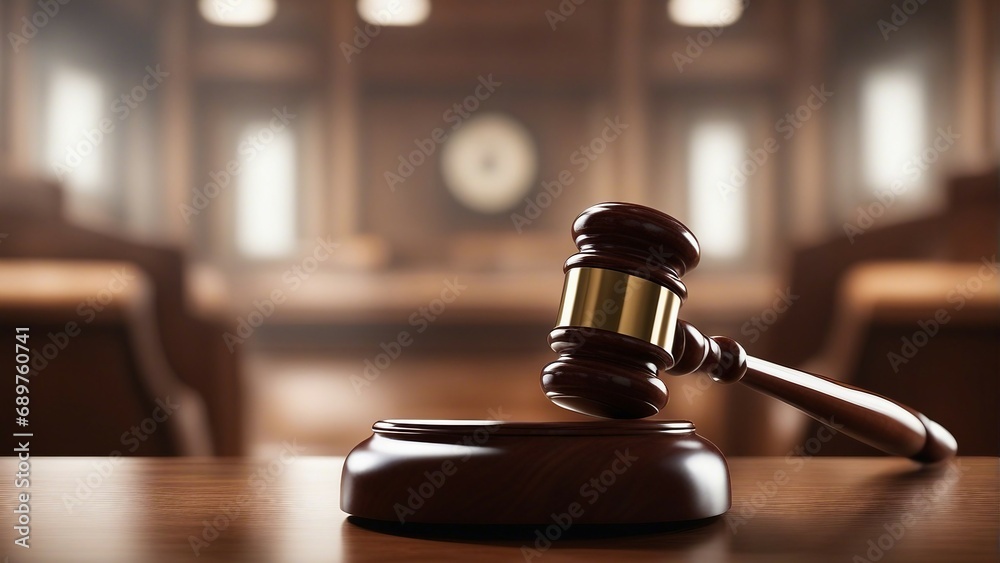 the judge's gavel, the defendants blurred in the background
the judge's gavel, the defendants blurred in the background
