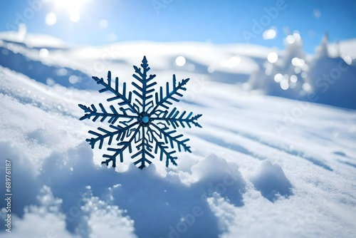 christmas snowflake on a snow © Saad