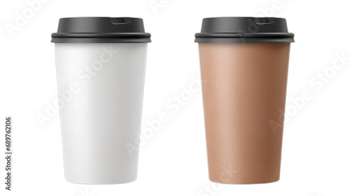 Blank take away coffee cup isolated on transparent
