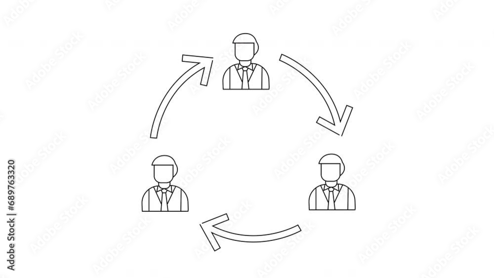 animated sketch of a human circle connection icon animated sketch of a human circle connection icon
