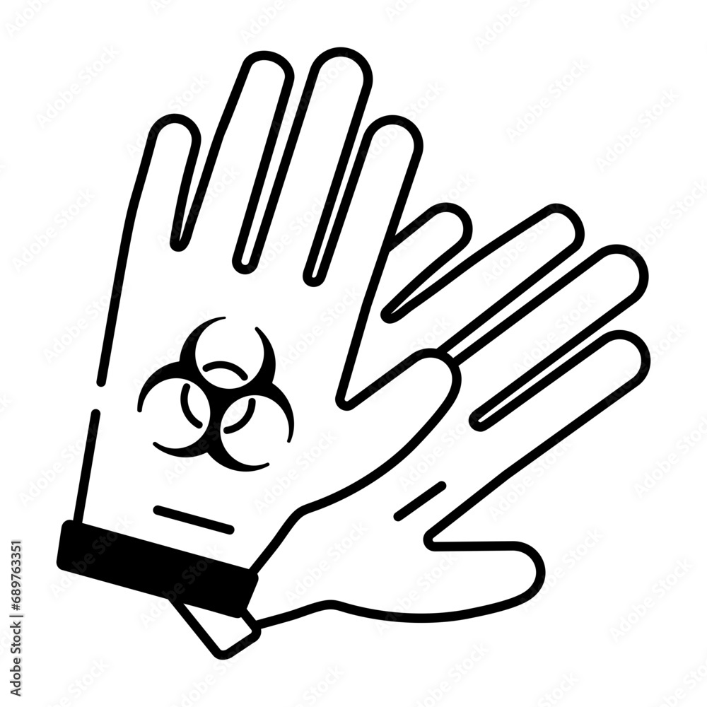 Obraz premium Infectious glove outline icon, customizable design 