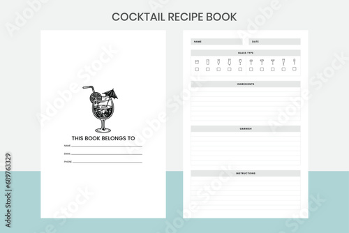 Cocktail Recipe Book Free Template